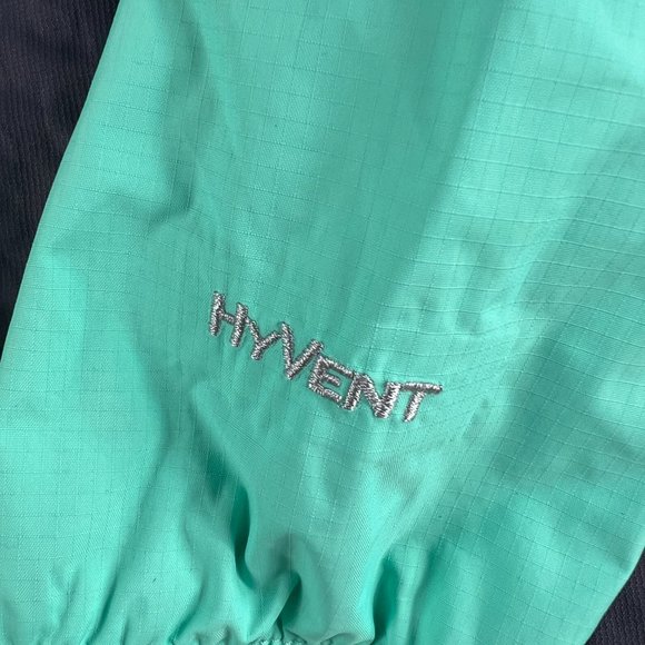 The North Face Jacket Women Medium HyVent Grey Green Full Zip Hooded Windbreaker - Picture 4 of 16